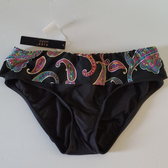 🆕️ Alex Marie Bright Paisley Banded Bikini Bottom - Picture 1 of 9